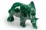 Polished Banded Malachite Elephant Carving - DR Congo #349286-1